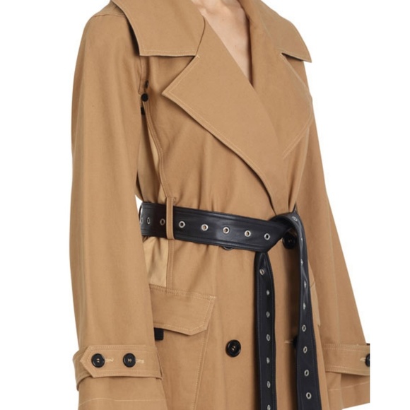 AVEC LES FILLES Colorblock Cotton Trench Coat - Picture 3 of 6